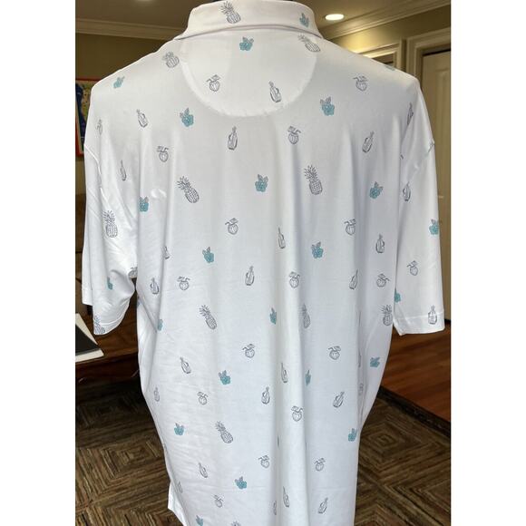 Men’s Grand Slam Brand Golf Polo White With Pineapple Golf Bag Large NWT - Picture 4 of 6